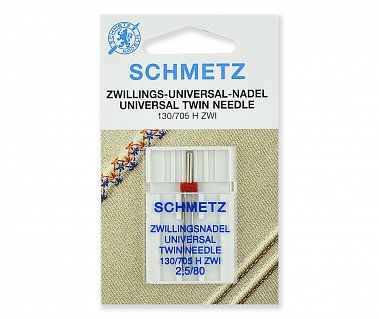 Schmetz Иглы стандартные двойные 130/705HZWI №80/2.5 1шт