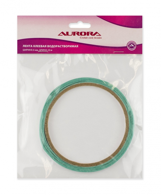 Aurora Лента клеевая водорастворимая.6мм 10м