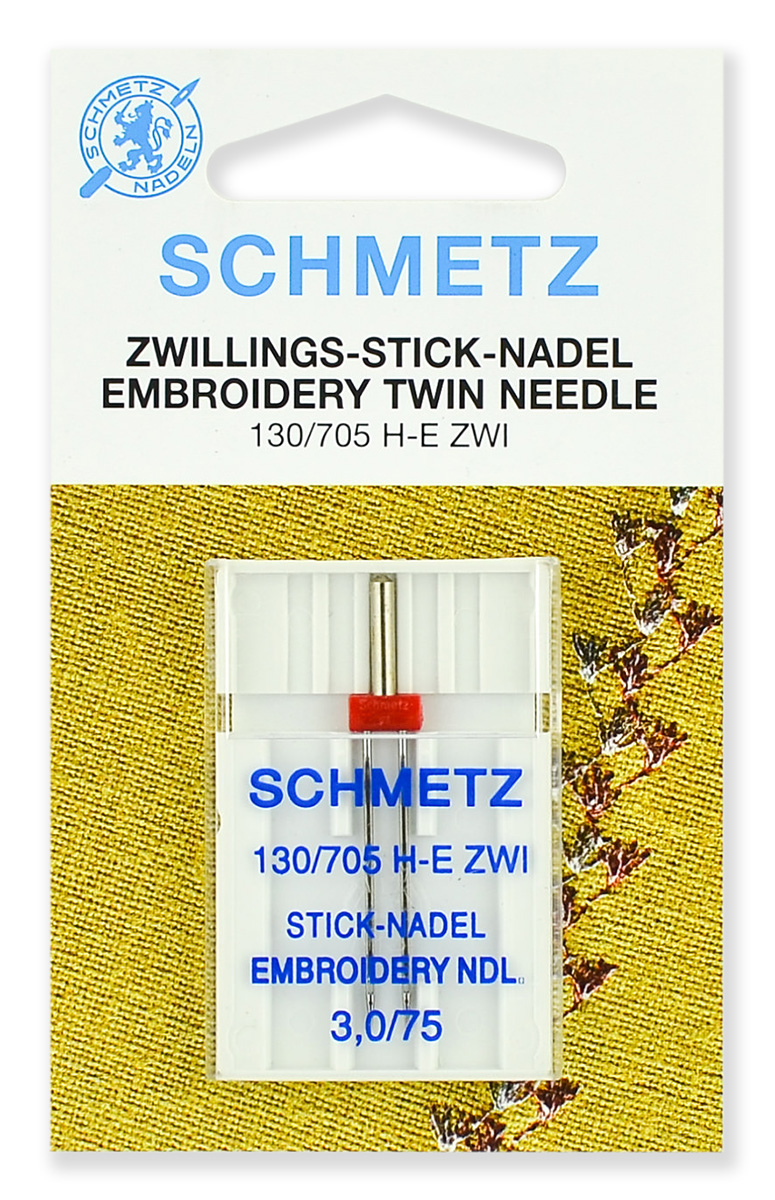 Schmetz Иглы для вышивки двойные  130/705H-E ZWI №75/3,0 1шт.