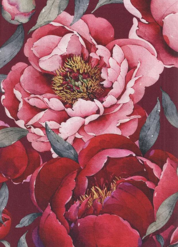 Хлопок для пэчворка Пионы 50*110 см Ткань