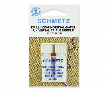Schmetz Иглы стандартные тройные 130/705H DRI №80/3,0 1шт