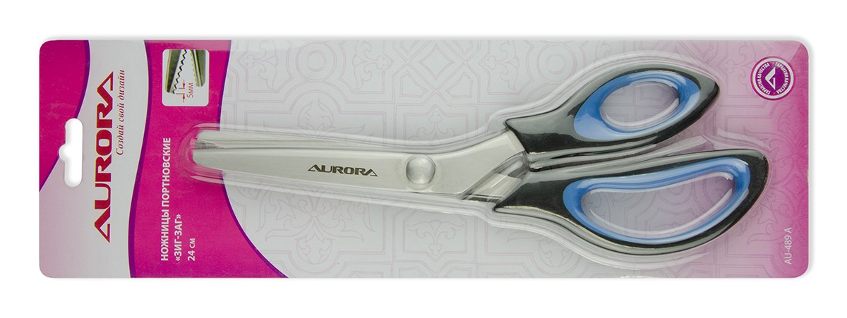 Aurora Ножницы зиг-заг(5мм) 23см