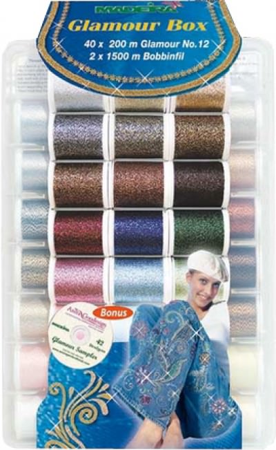 Madeira Набор Glamour №12 (40 Glamour*2х1,500м Bobbinfil* CD 42 designs)