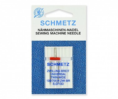 Schmetz Иглы стандартные двойные  130/705H ZWI BR №100/8,0 1шт