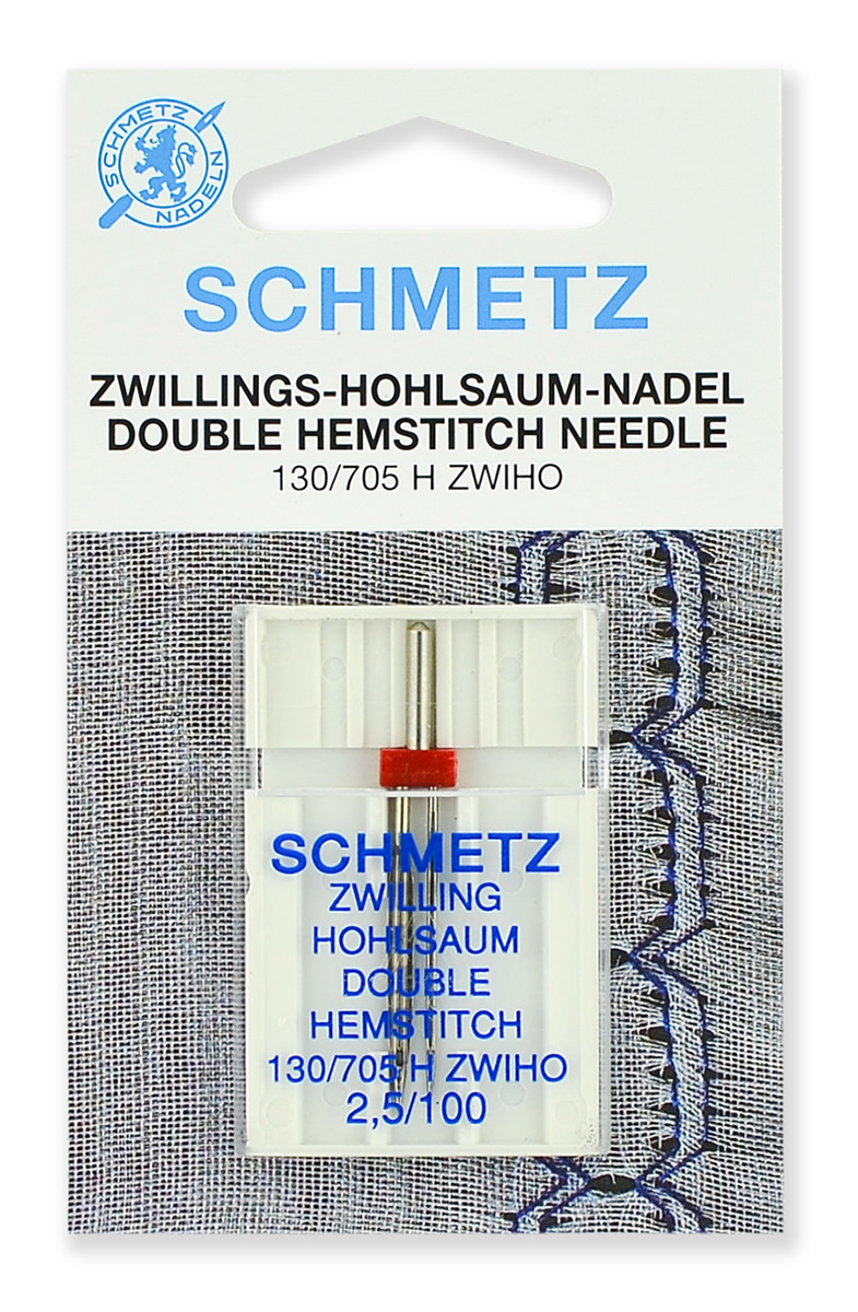 Schmetz Иглы для мережки двойные 130/705H ZWHO №100/2.5 1шт - Barra.PRO