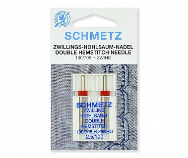 Schmetz Иглы для мережки двойные 130/705H ZWHO №100/2.5 2шт