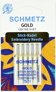 Schmetz Иглы для вышивки 130/705H-ET Gold №75 5шт