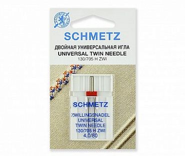 Schmetz Иглы стандартные двойные  130/705H №80/4,0 1шт