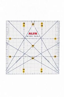 ALFA Линейка для пэчворка 15х15 ALFA Линейка для пэчворка 15х15