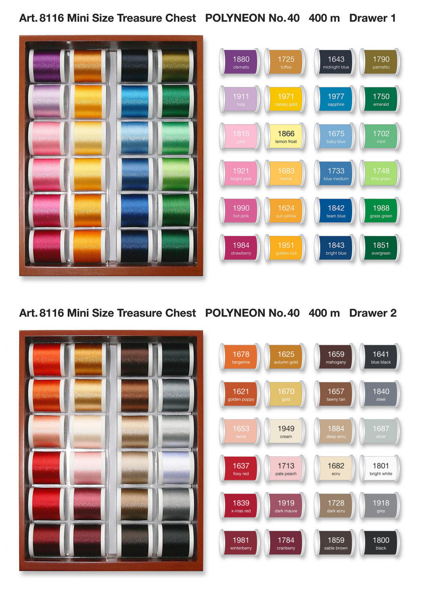 Madeira Набор нитей Polyneon (48шт*400м)