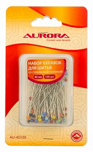 Aurora Набор булавок для шитья со стеклянной головкой 40мм