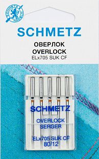 Schmetz Иглы джерси для плоскошовных машин хром ELx705 SUK CF№ 80, 5 шт.