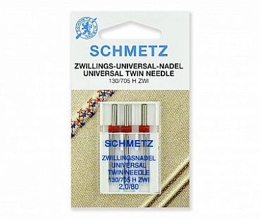 Schmetz Иглы стандартные двойные  130/705H №80/2,0 3шт
