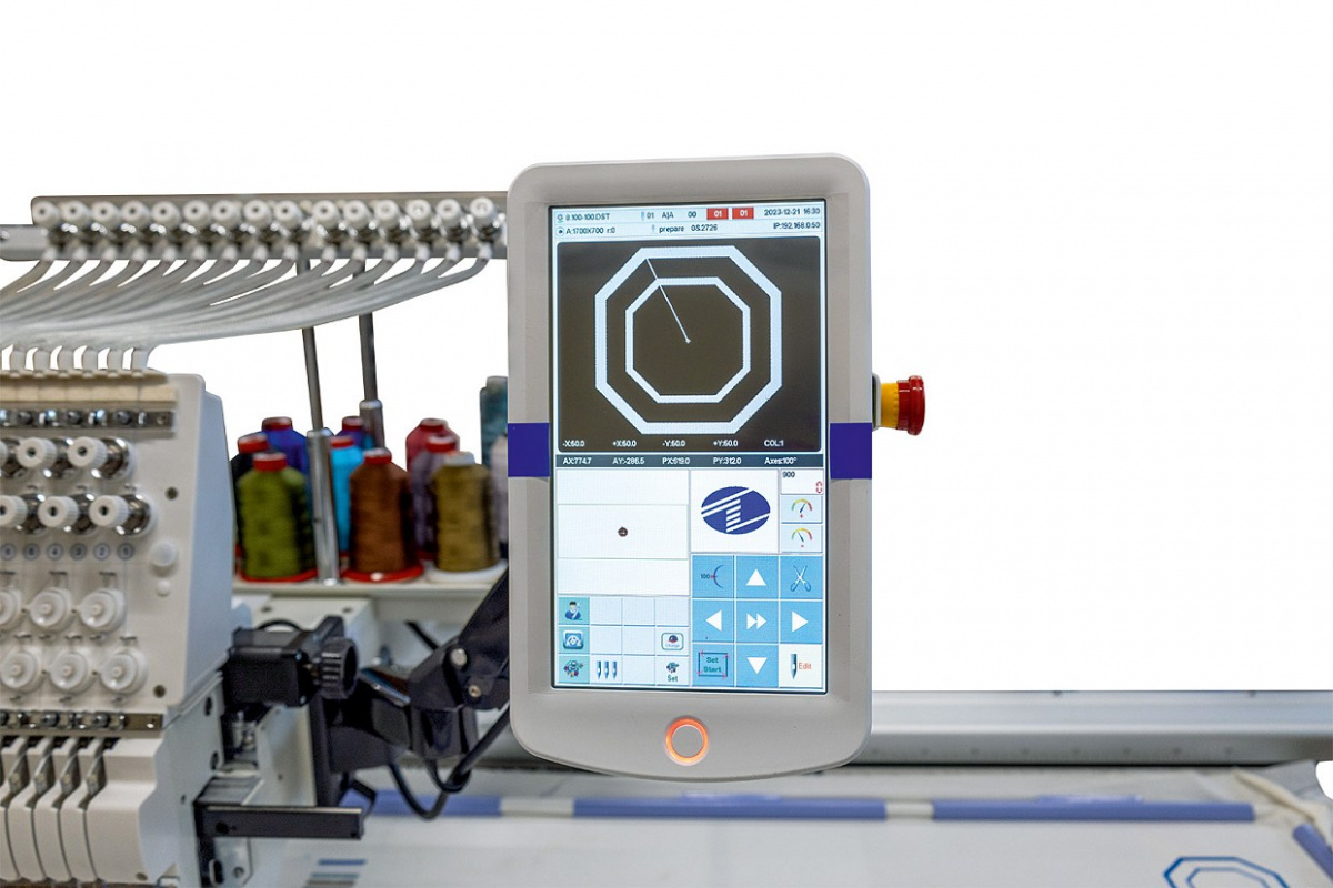 Промышленная автоматическая вышивальная машина VELLES VE 23CW-XXL поле вышивки 1700 х 700 мм