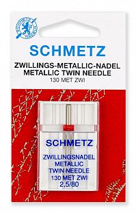 Schmetz Иглы для метал.нитей двойные 130 MET NE №80/2.5 1шт