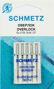 Schmetz Иглы джерси для плоскошовных машин хром ELx705 SUK CF №90, 5 шт.