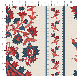 Хлопок для пэчворка Русские сезоны #1 50*110 см