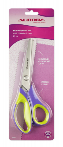 Ножницы Aurora зиг-заг(3.5мм) 23см «Хобби»