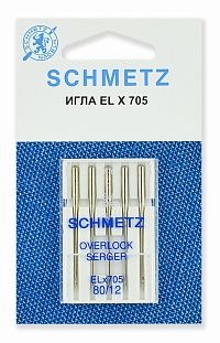 Schmetz Иглы для плоскошовных машин хром ELx705 CF №80 5 шт. 