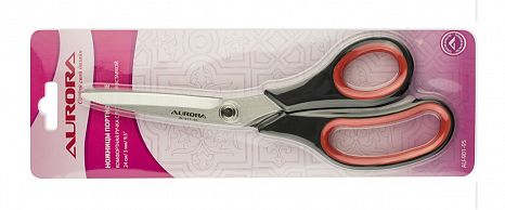 Aurora Ножницы раскройные с резиновыми вставками, 25 см