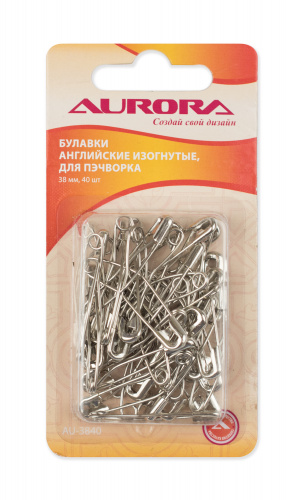 Aurora Булавки английские изогнутые, 38 мм