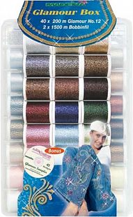 Madeira Набор Glamour №12 (40 Glamour*2х1,500м Bobbinfil* CD 42 designs)