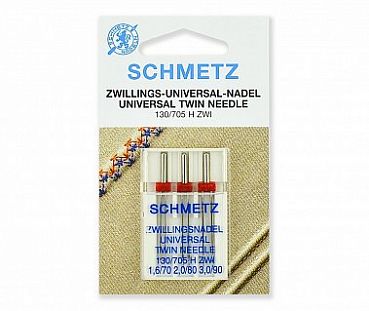Schmetz Иглы стандартные двойные 130/705H ZWI №№70/1,6;80/2,0;90/3