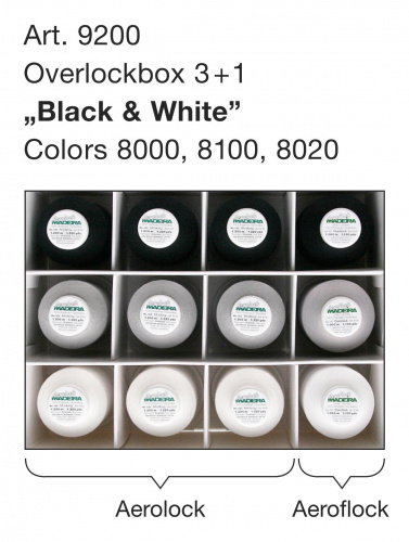 Madeira Набор для оверлока 3+1 (Overlockbox 3+1) 9*1200 Aerolock, 3*1000 Aeroflock